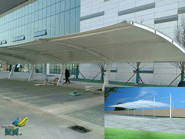 膜結構車棚不一樣風采|膜結構車棚防高空拋物
