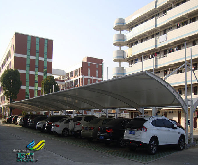 膜結構停車棚帳篷|膜結構停車棚形式
