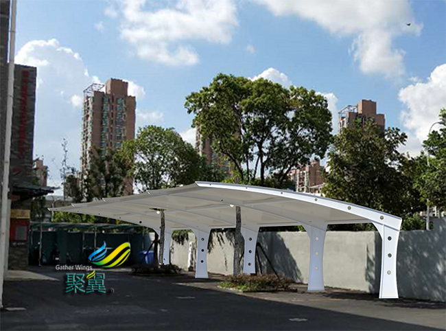 膜結(jié)構(gòu)車棚節(jié)約能源|膜結(jié)構(gòu)車棚PVDF建筑膜材