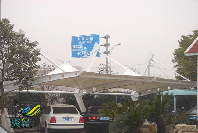  膜結(jié)構(gòu)車棚建筑形態(tài)藝術(shù)化