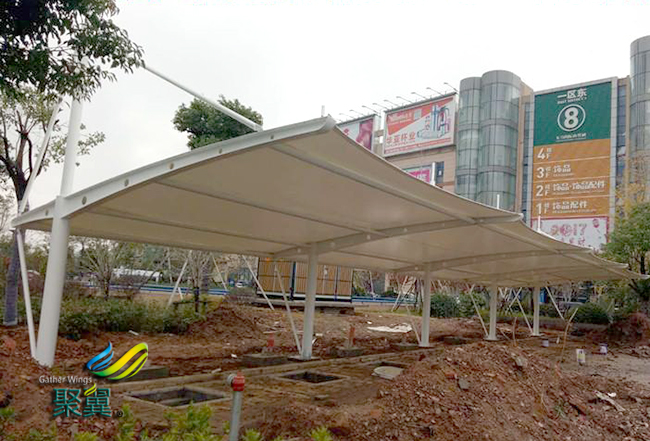  膜結(jié)構(gòu)車棚膜材組成|膜結(jié)構(gòu)車棚PVC|PVDF