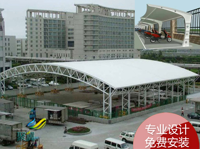 膜結構車棚耐高低溫性好及施工裝置便利