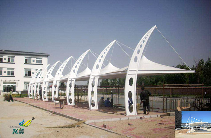 福建光伏鋼膜結(jié)構(gòu)大巴停車棚圖片基礎(chǔ)設(shè)計