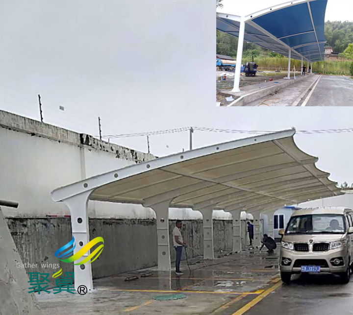 膜結(jié)構(gòu)車棚汽車車棚雨天施工養(yǎng)護(hù)注意事項 