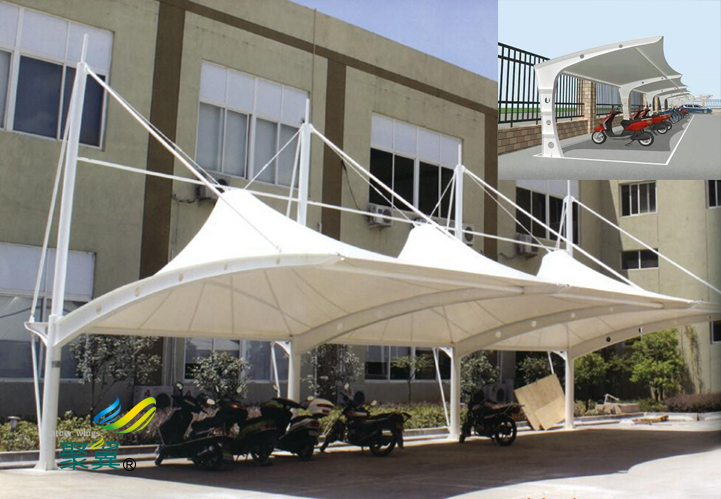  張拉膜結(jié)構(gòu)車棚連接方式|停車棚螺栓連接