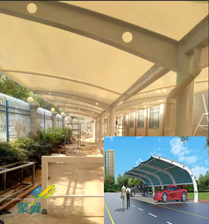 膜結構車輛停放方便|停車棚施工安裝